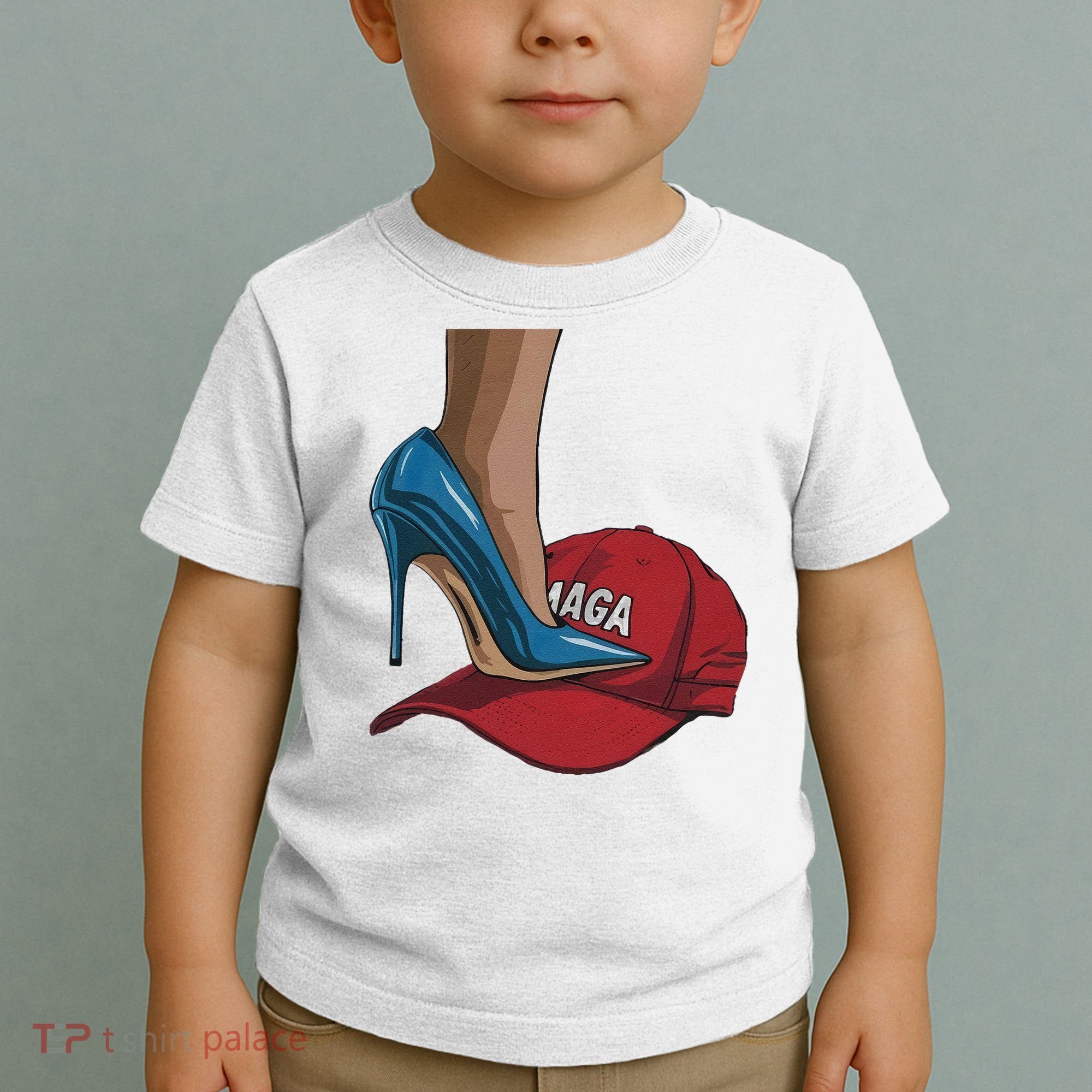Kamala Harris Heels Stepping On Maga Hat Harris Walz 2024 Toddler T-Shirt