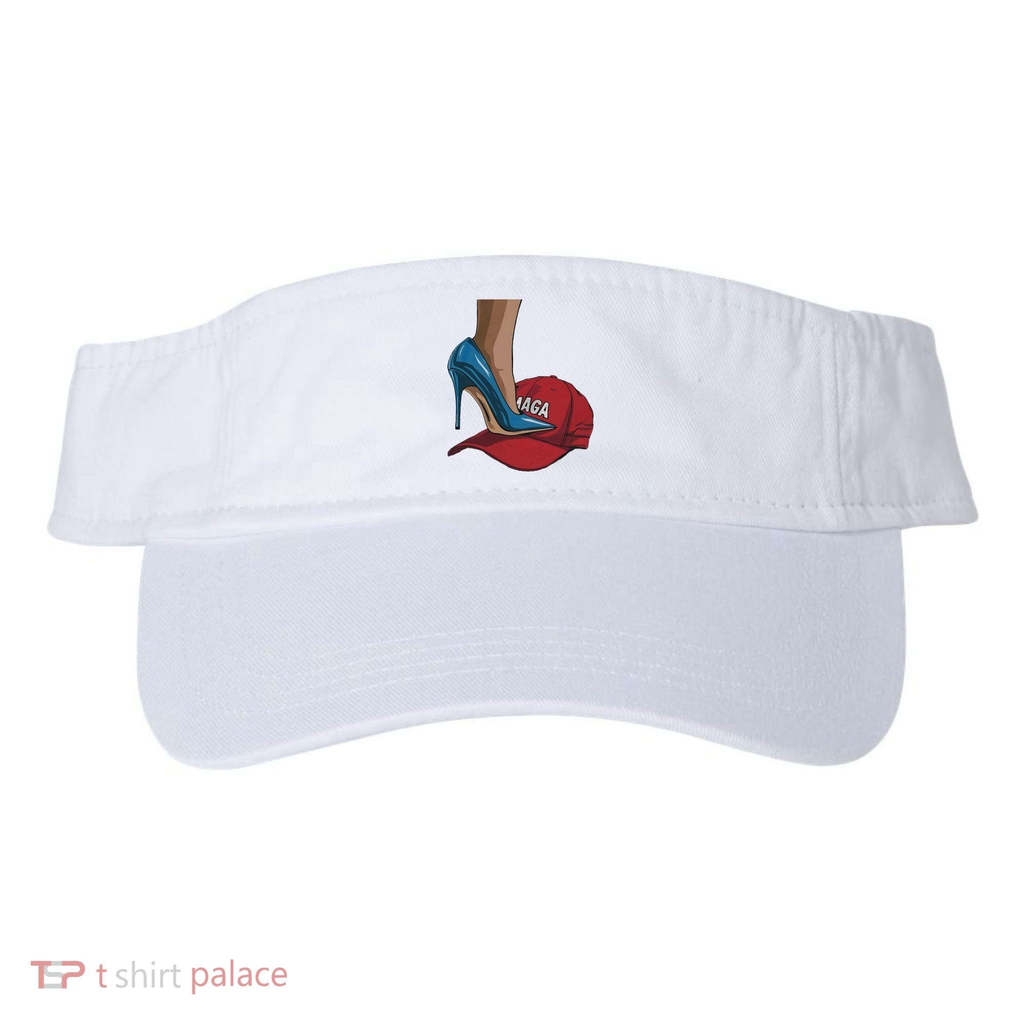 Kamala Harris Heels Stepping On Maga Hat Harris Walz 2024 Visor