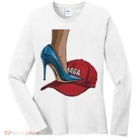 Kamala Harris Heels Stepping On Maga Hat Harris Walz 2024 Women's Long Sleeve Shirt thumb 0