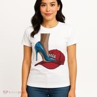 Kamala Harris Heels Stepping On Maga Hat Harris Walz 2024 Women's T-Shirt thumb 4
