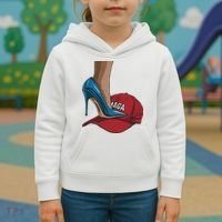 Kamala Harris Heels Stepping On Maga Hat Harris Walz 2024 Kids Hoodie thumb 3