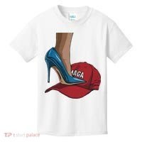 Kamala Harris Heels Stepping On Maga Hat Harris Walz 2024 Kids T-Shirt thumb 0