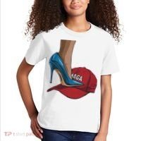 Kamala Harris Heels Stepping On Maga Hat Harris Walz 2024 Kids T-Shirt thumb 2
