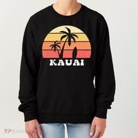 Kauai Hawaii HI Hawaiian Island Palm Tree 70s 80s Retro Surf Women's Sweatshirt thumb 0