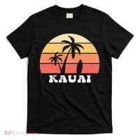 Kauai Hawaii HI Hawaiian Island Palm Tree 70s 80s Retro Surf T-Shirt thumb 0