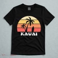 Kauai Hawaii HI Hawaiian Island Palm Tree 70s 80s Retro Surf T-Shirt thumb 5