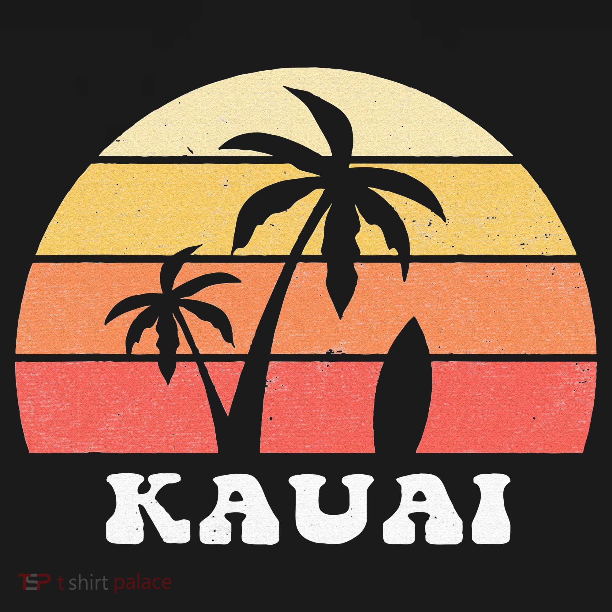 Kauai Hawaii HI Hawaiian Island Palm Tree 70s 80s Retro Surf Women's Tank Top