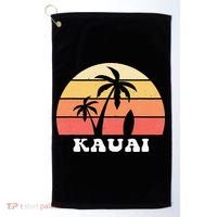 Kauai Hawaii HI Hawaiian Island Palm Tree 70s 80s Retro Surf Golf Towel thumb 0