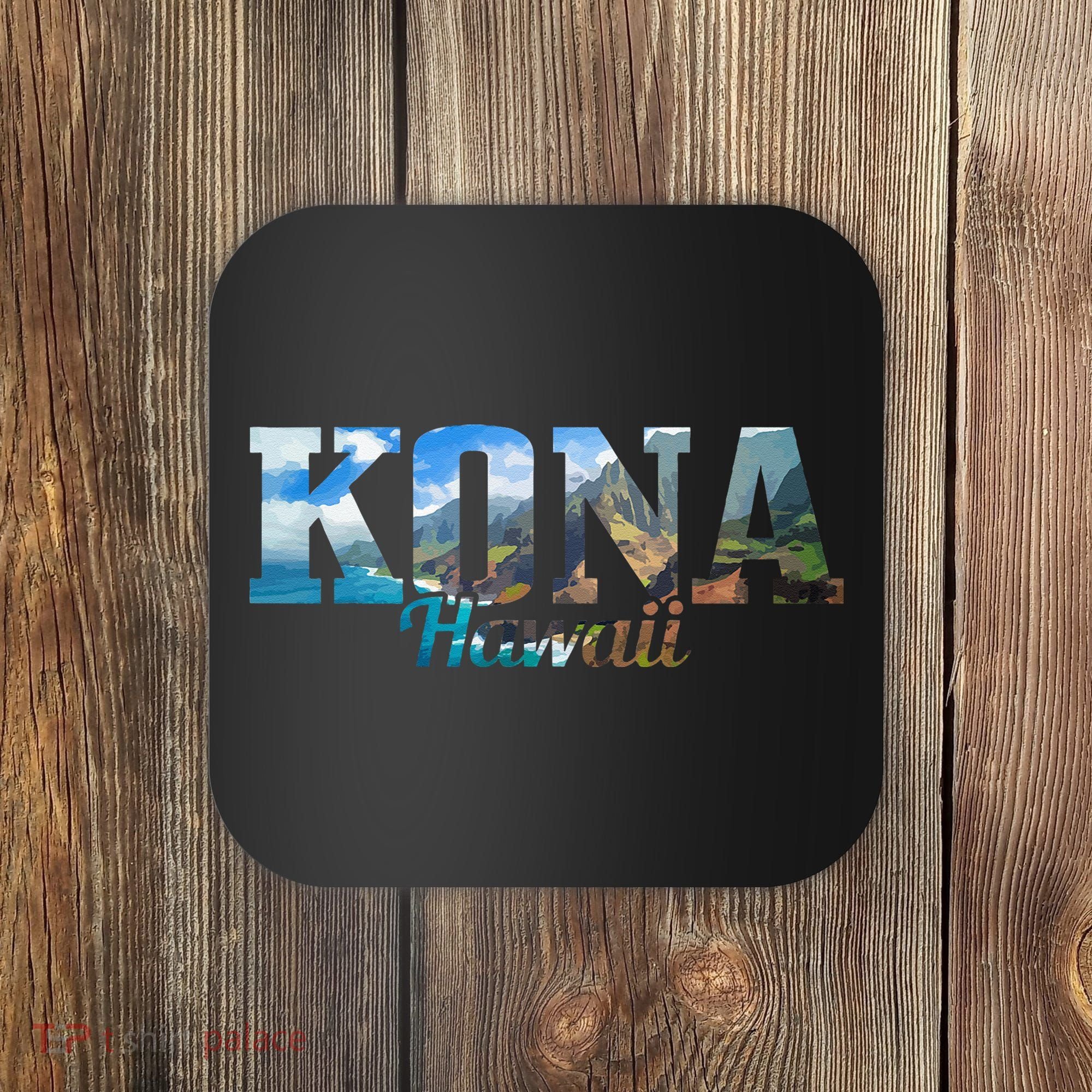 Kona Hawaii Hawaiian Islands Surf Surfing Surfer Gift Coaster