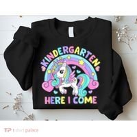 Kindergarten Here I Come Funny Unicorn Back To School Sweatshirt thumb 2