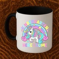 Kindergarten Here I Come Funny Unicorn Back To School Coffee Mug thumb 2