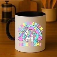 Kindergarten Here I Come Funny Unicorn Back To School Coffee Mug thumb 4
