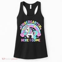 Kindergarten Here I Come Funny Unicorn Back To School Women's Tank Top thumb 0