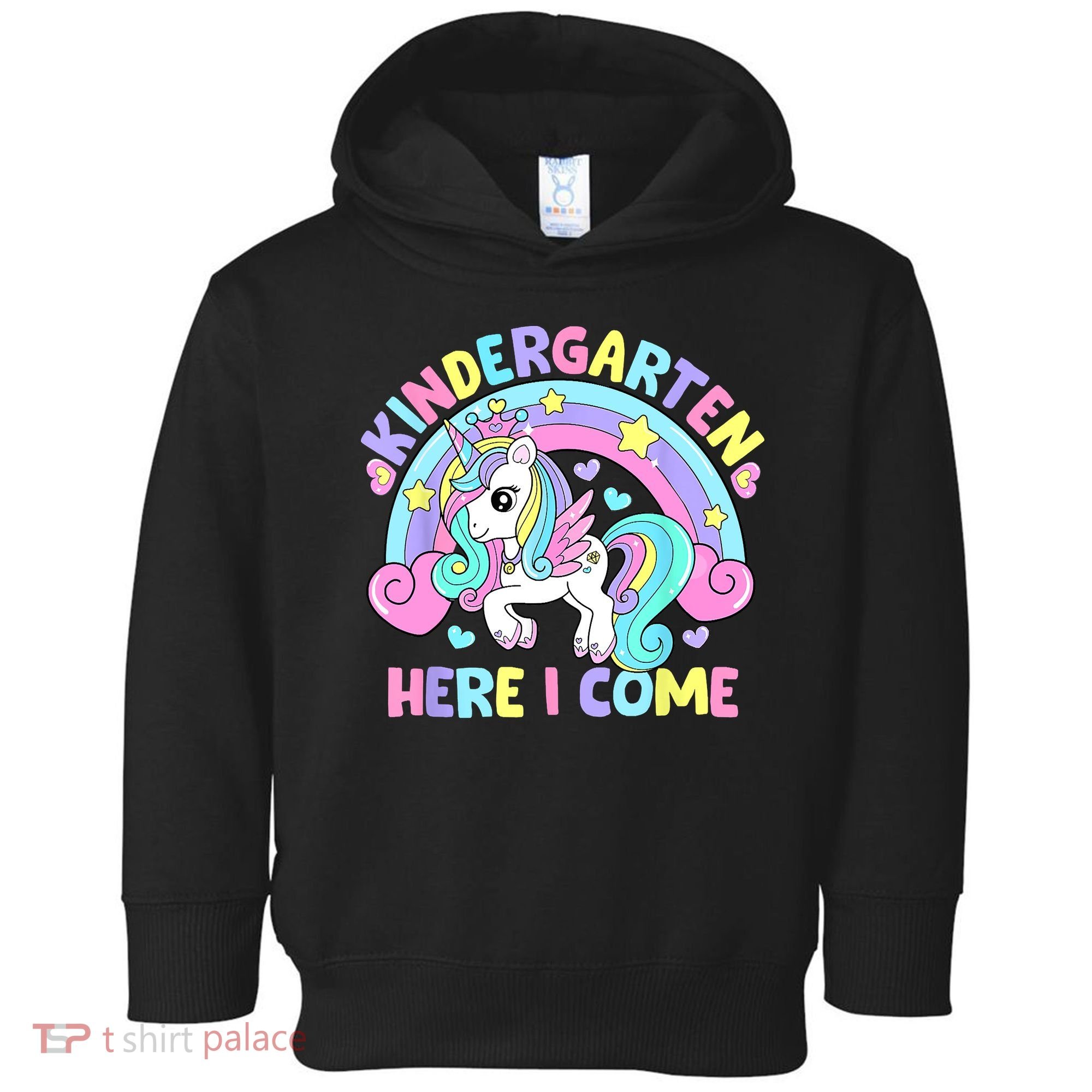 Kindergarten Here I Come Funny Unicorn Back To School Toddler Hoodie
