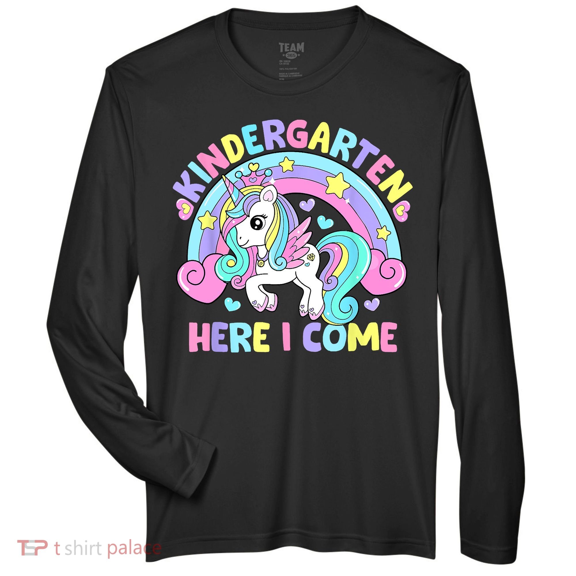 Kindergarten Here I Come Funny Unicorn Back To School Zone Performance Long-Sleeve T-Shirt