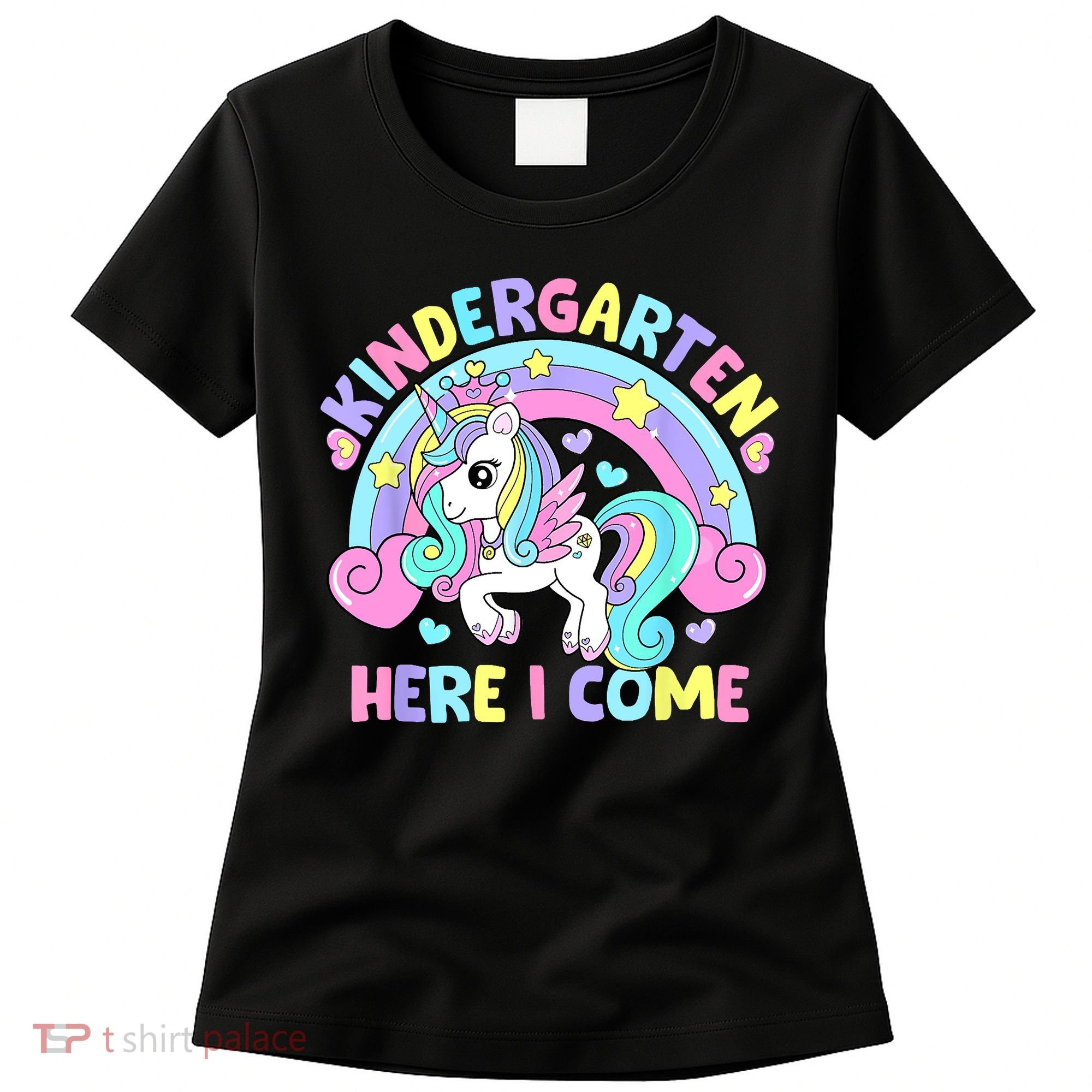 Kindergarten Here I Come Funny Unicorn Back To School Women's T-Shirt