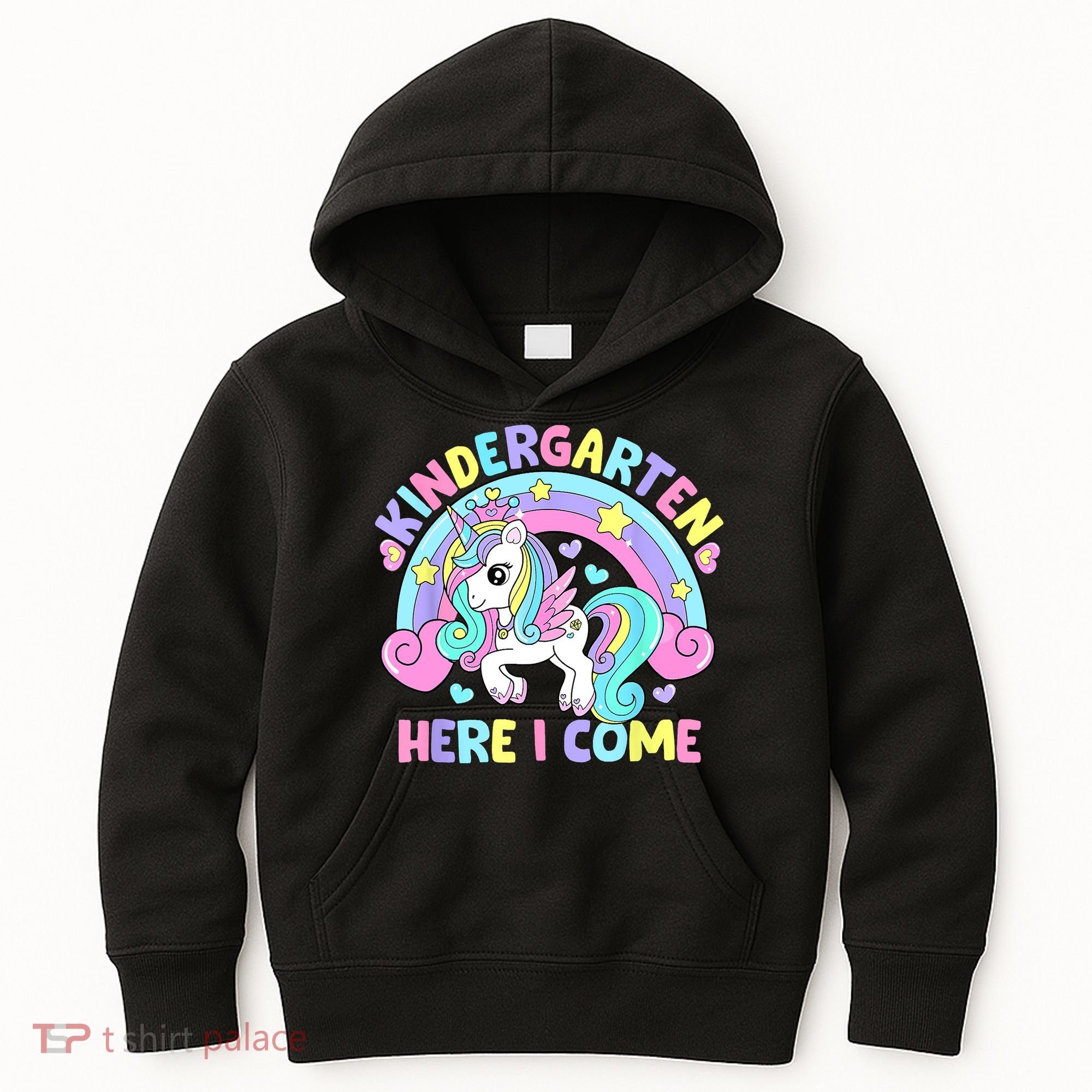 Kindergarten Here I Come Funny Unicorn Back To School Kids Hoodie