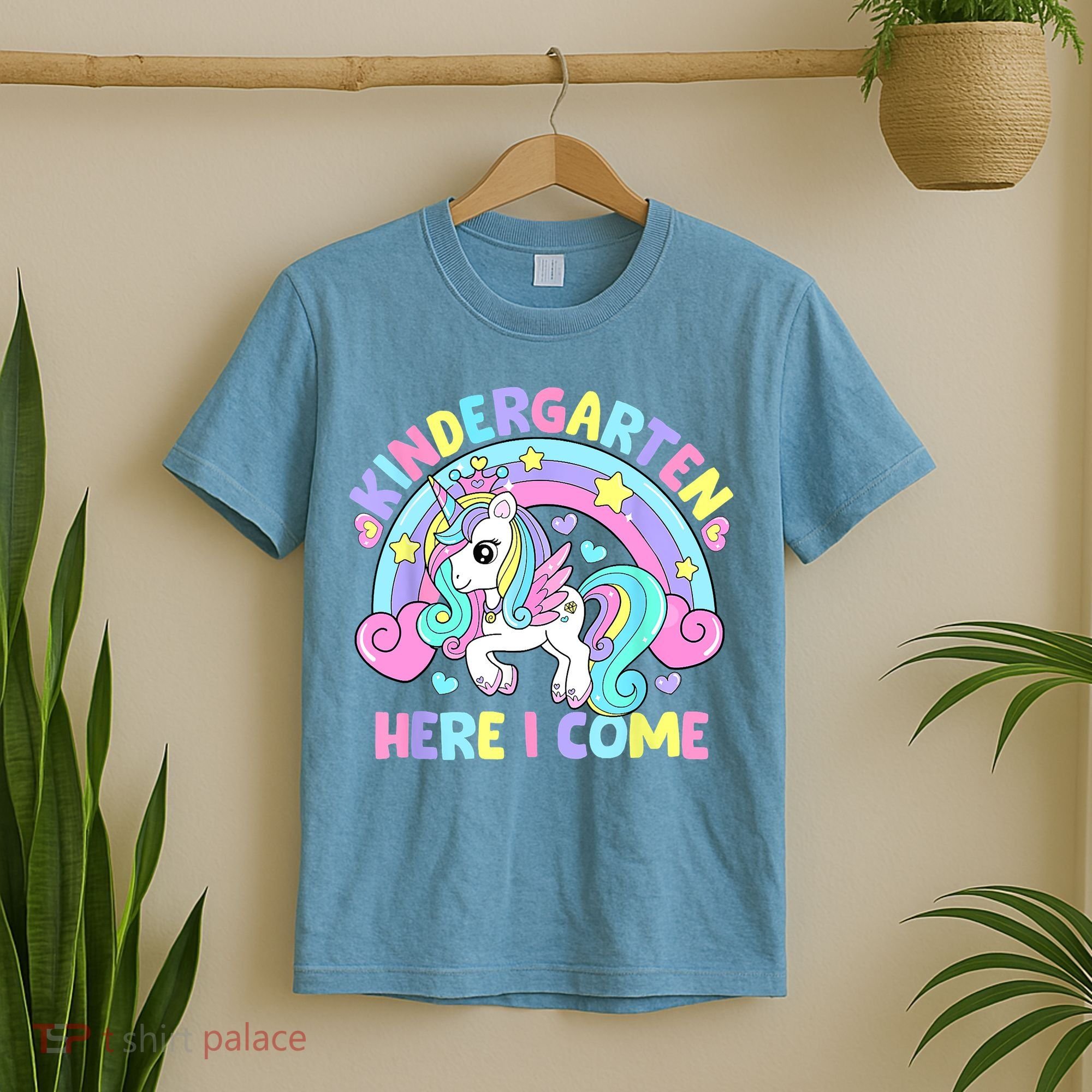 Kindergarten Here I Come Funny Unicorn Back To School T-Shirt