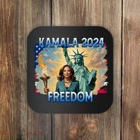 Kamala Harris Lady Liberty Freedom 2024 Coaster thumb 0