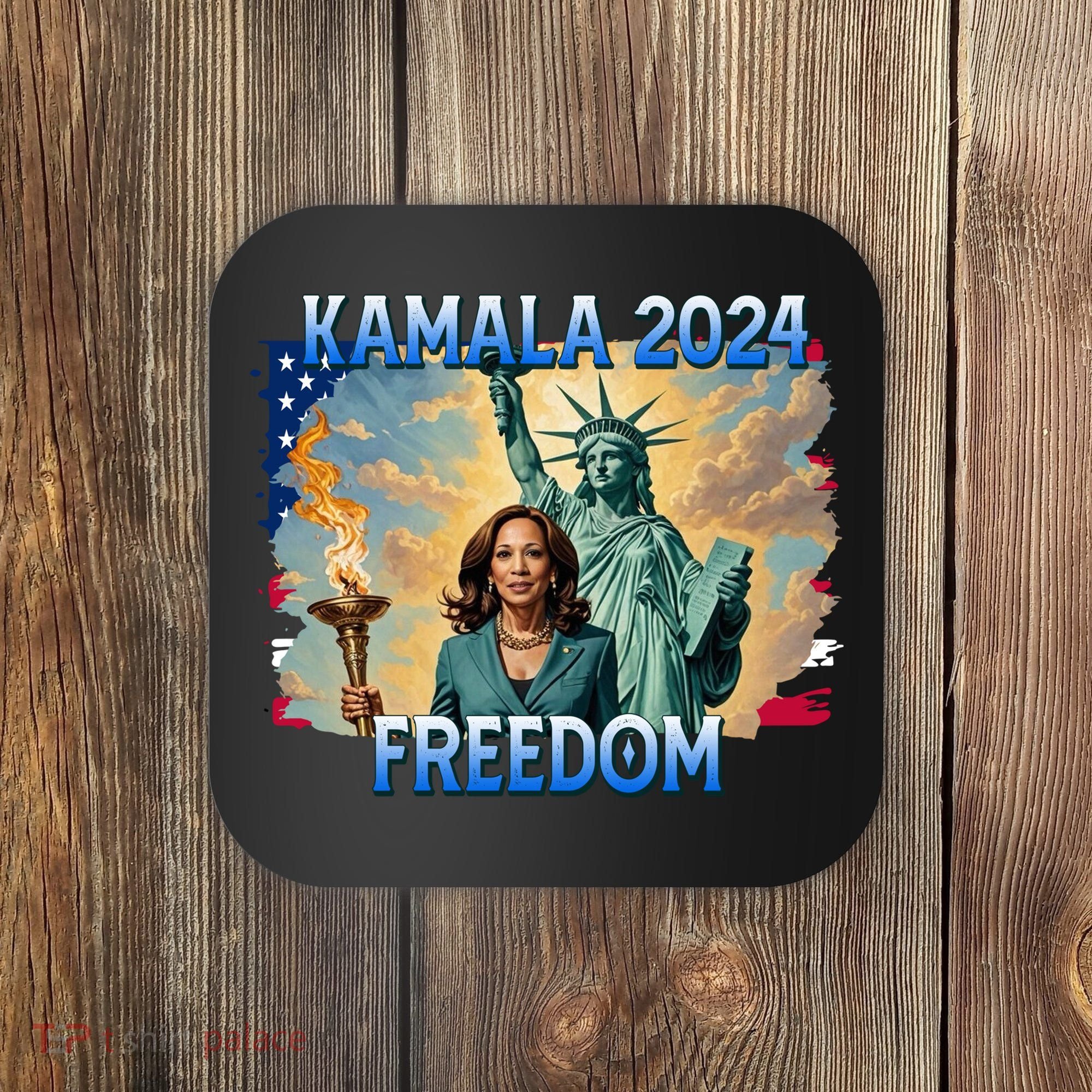 Kamala Harris Lady Liberty Freedom 2024 Coaster