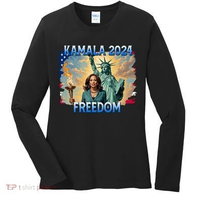 Kamala Harris Lady Liberty Freedom 2024 Women's Long Sleeve Shirt