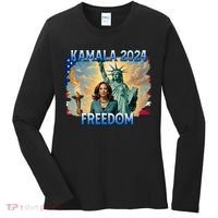 Kamala Harris Lady Liberty Freedom 2024 Women's Long Sleeve Shirt thumb 0