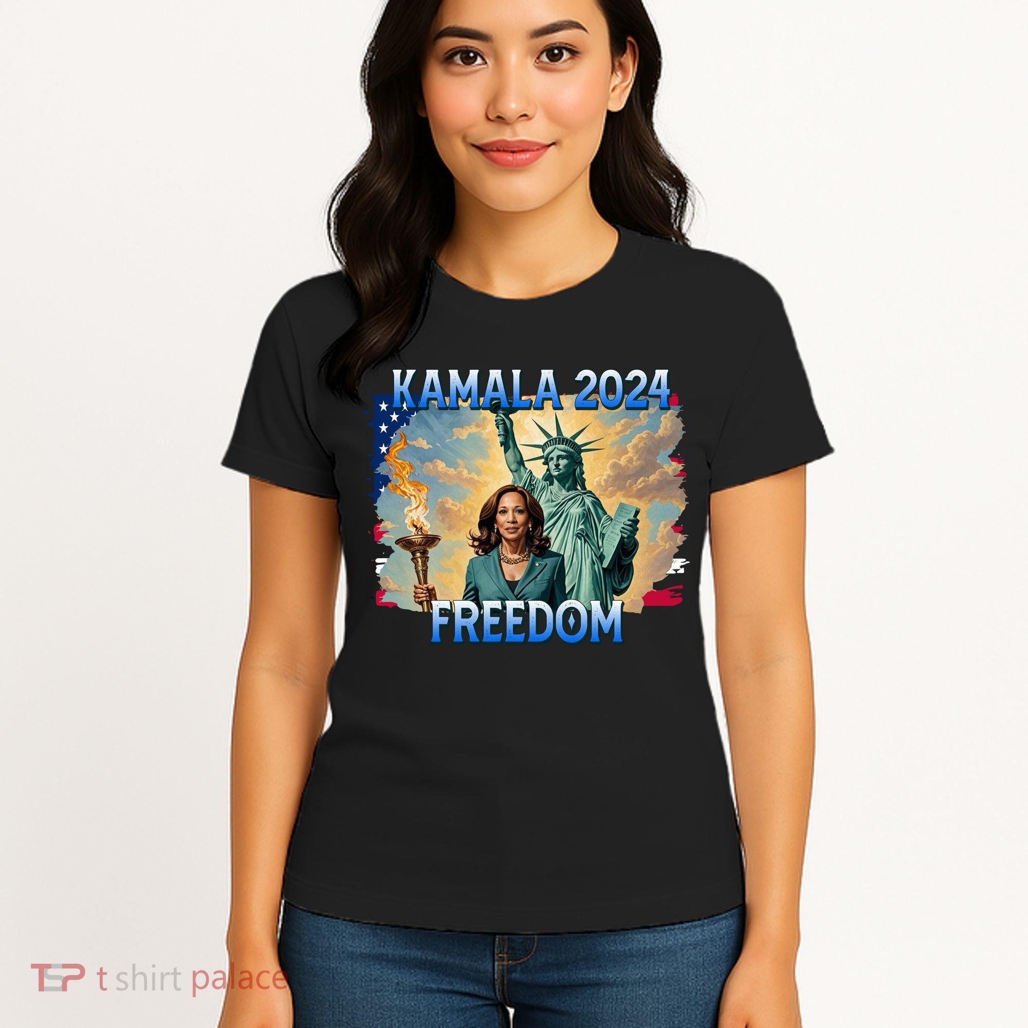 Kamala Harris Lady Liberty Freedom 2024 Women's T-Shirt