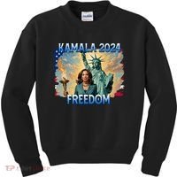Kamala Harris Lady Liberty Freedom 2024 Kids Sweatshirt thumb 0