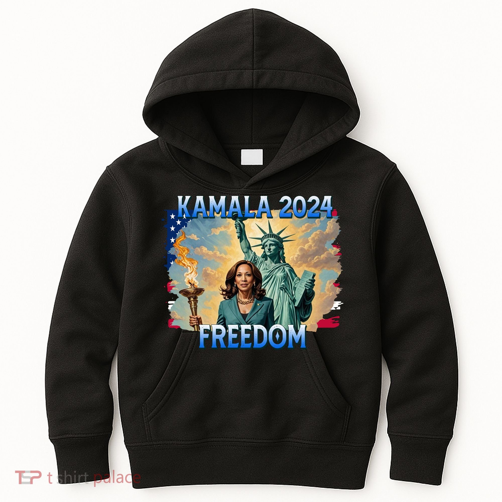 Kamala Harris Lady Liberty Freedom 2024 Kids Hoodie