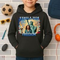 Kamala Harris Lady Liberty Freedom 2024 Kids Hoodie thumb 2