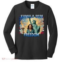 Kamala Harris Lady Liberty Freedom 2024 Kids Long Sleeve Shirt thumb 0