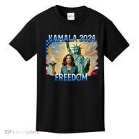 Kamala Harris Lady Liberty Freedom 2024 Kids T-Shirt thumb 0