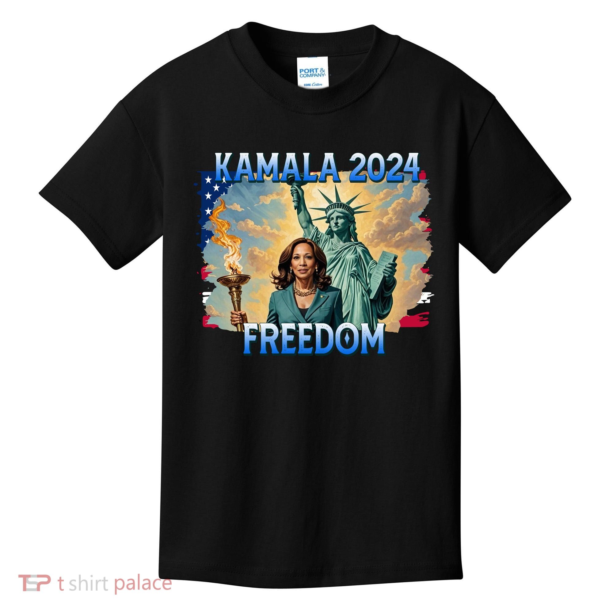 Kamala Harris Lady Liberty Freedom 2024 Kids T-Shirt