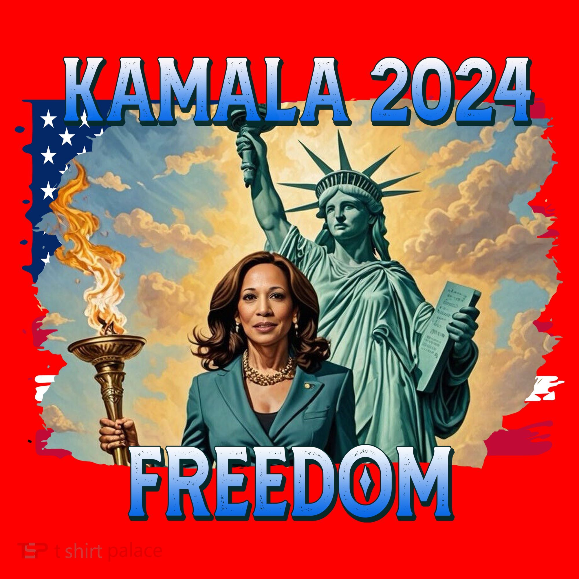 Kamala Harris Lady Liberty Freedom 2024 Santa Hat