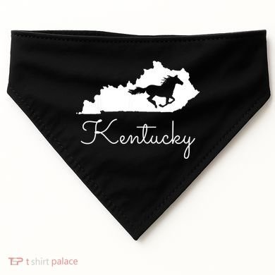 Kentucky Horse Map State USA-Made Doggie Bandana