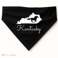 Kentucky Horse Map State USA-Made Doggie Bandana thumb 0