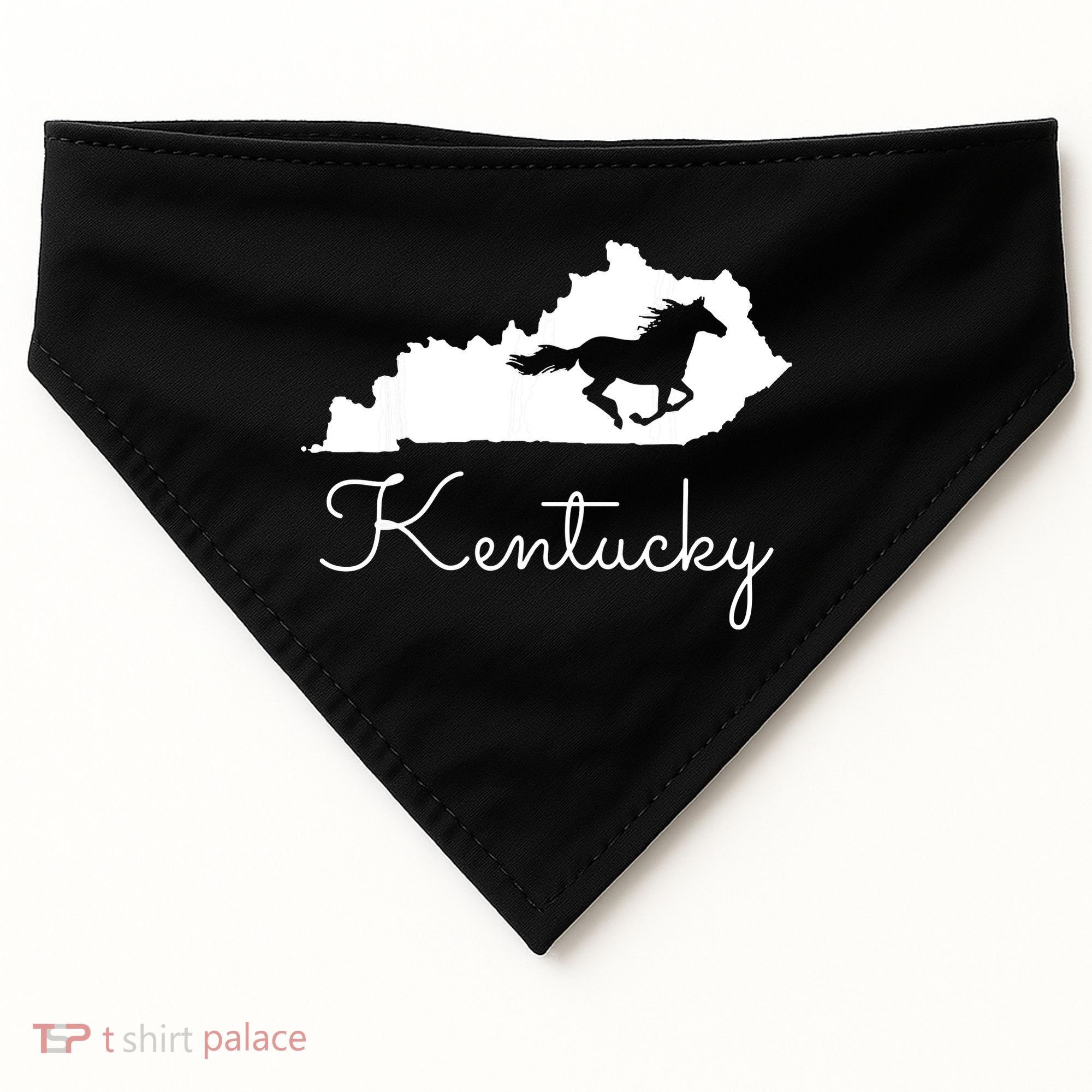 Kentucky Horse Map State USA-Made Doggie Bandana