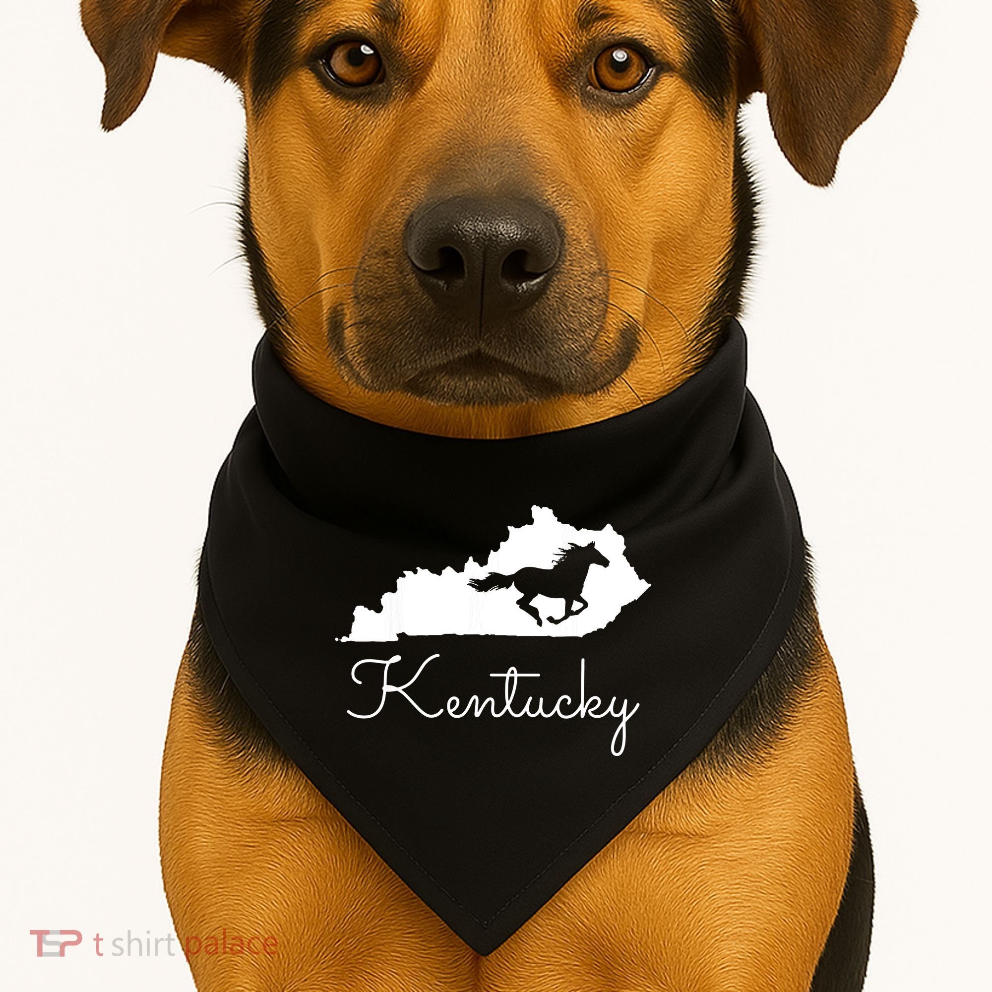 Kentucky Horse Map State USA-Made Doggie Bandana