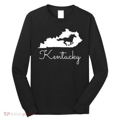 Kentucky Horse Map State Long Sleeve Shirt