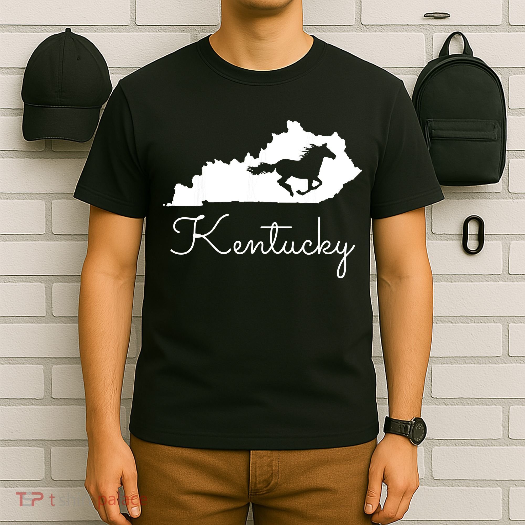 Kentucky Horse Map State T-Shirt
