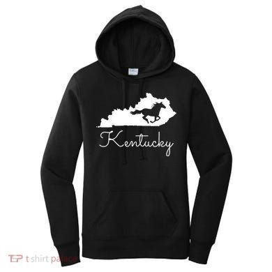 Kentucky Horse Map State Women's Hoodie