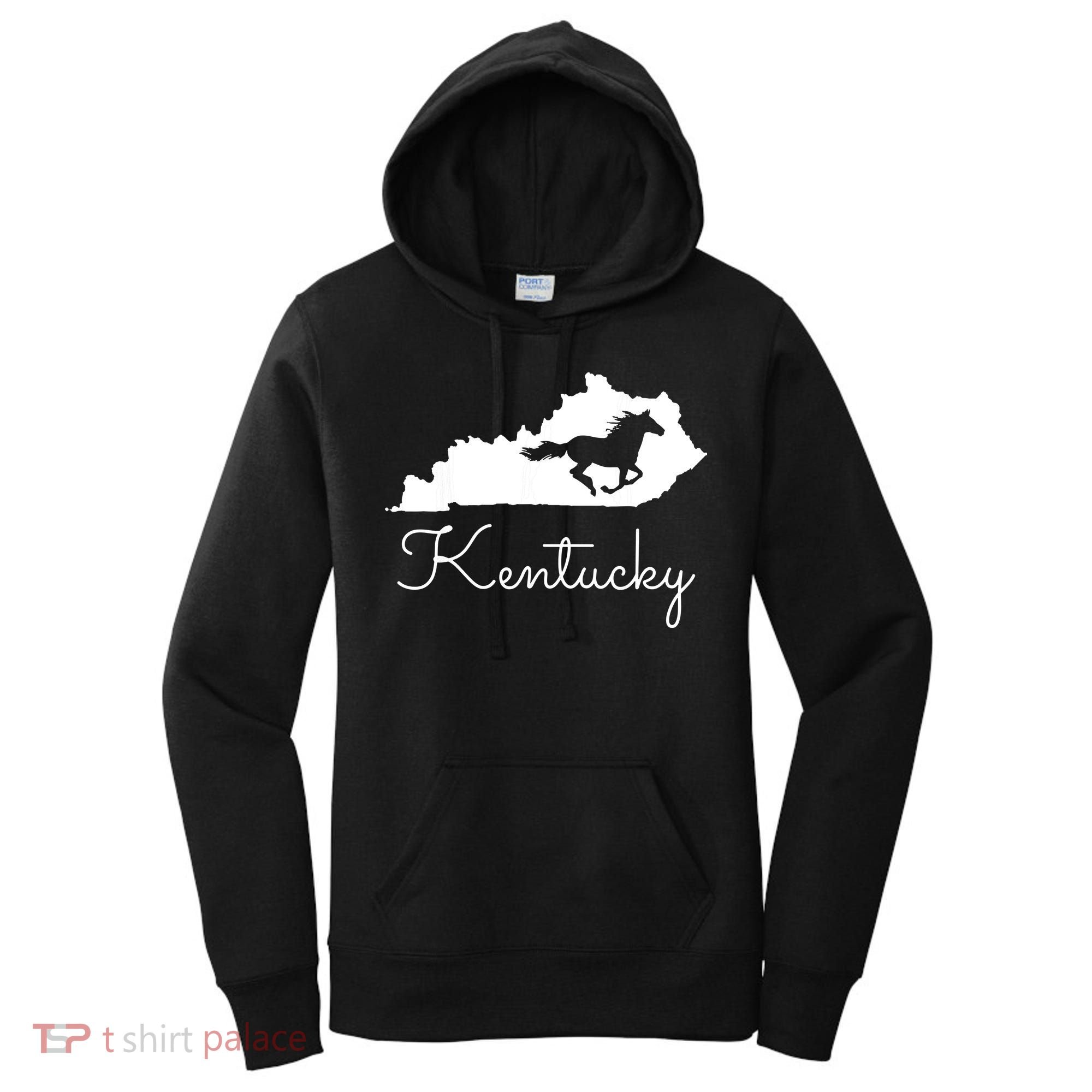 Kentucky Horse Map State Women's Hoodie