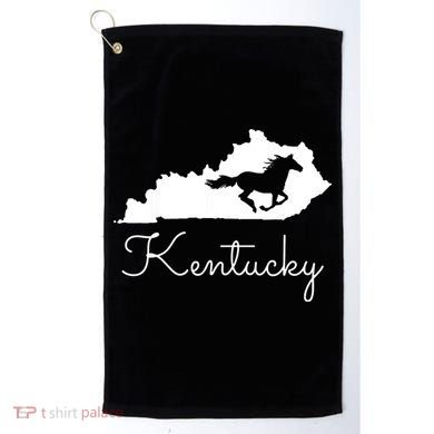 Kentucky Horse Map State Golf Towel