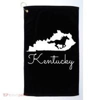 Kentucky Horse Map State Golf Towel thumb 0