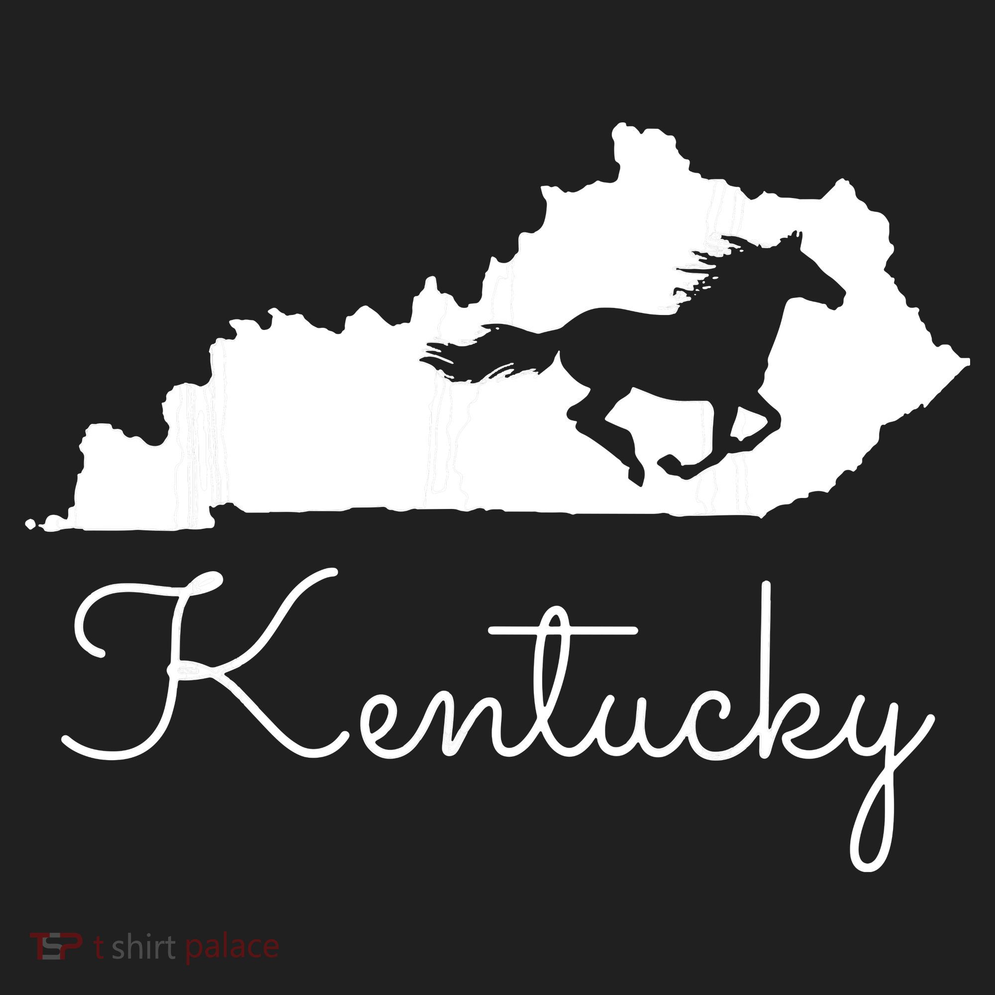 Kentucky Horse Map State Golf Towel