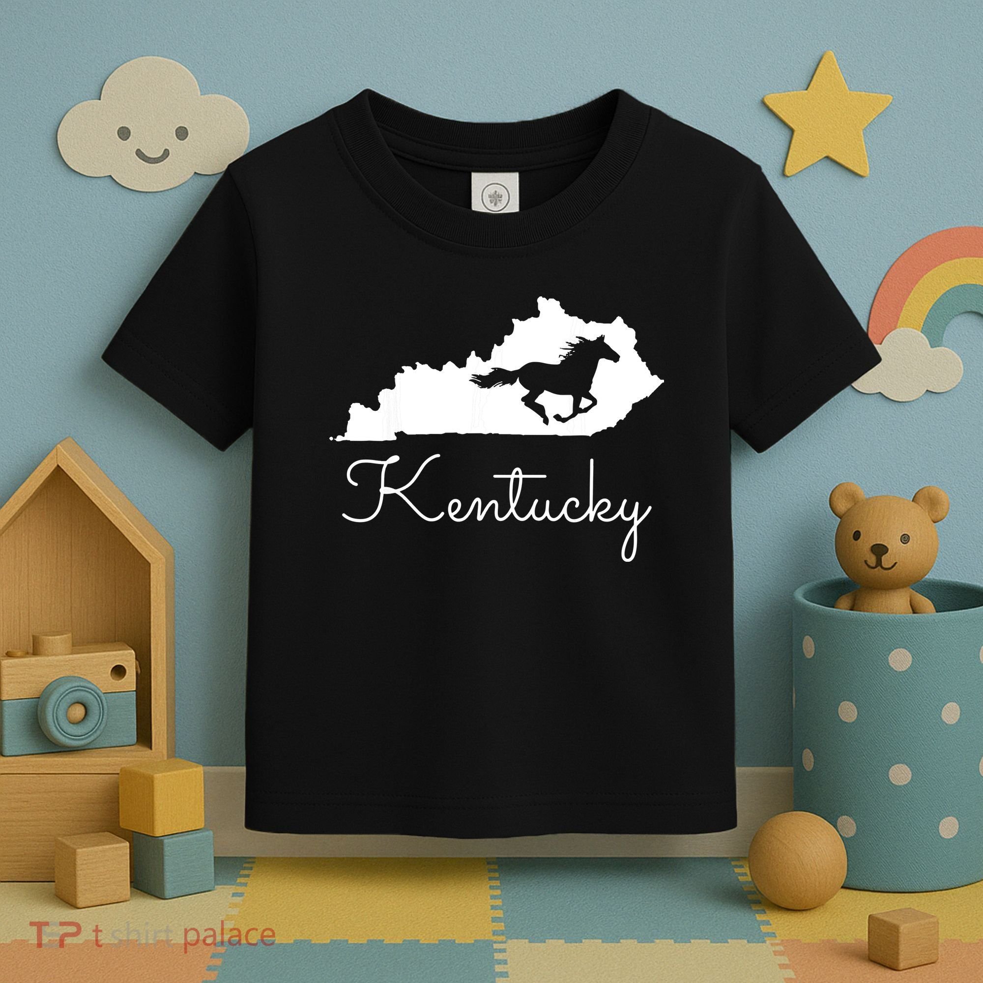 Kentucky Horse Map State Toddler T-Shirt