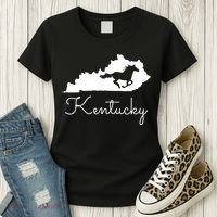 Kentucky Horse Map State Women's T-Shirt thumb 3