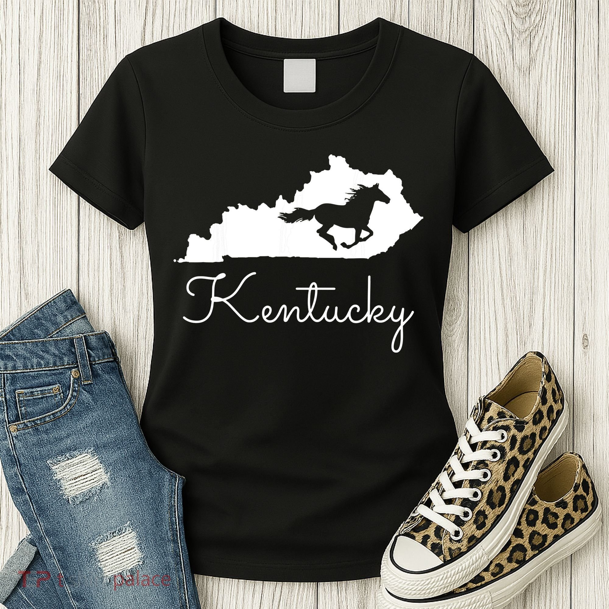 Kentucky Horse Map State Women's T-Shirt