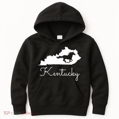 Kentucky Horse Map State Kids Hoodie