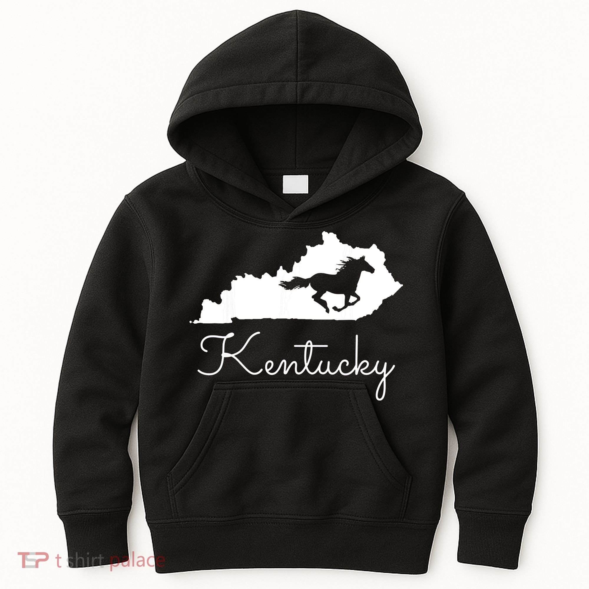 Kentucky Horse Map State Kids Hoodie
